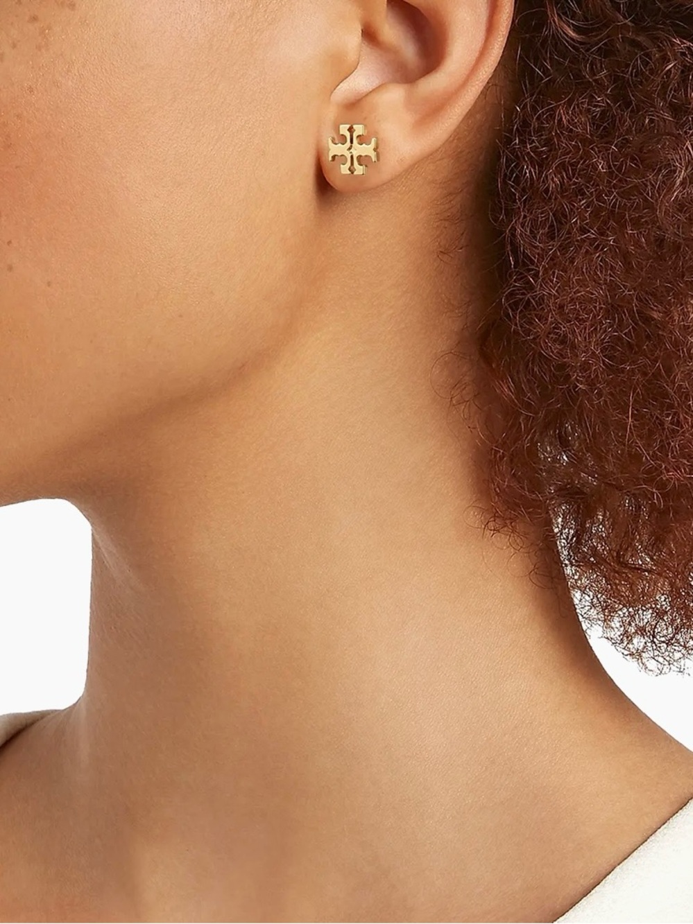 Tory Burch  Icon 18k Gold “Kira” Stud Pierced Earrings